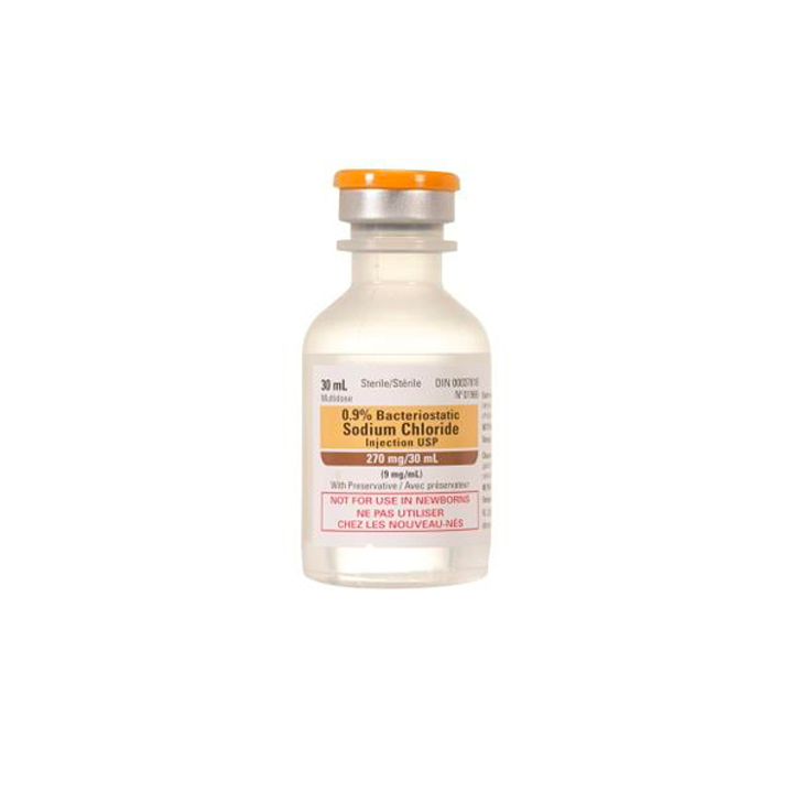 bac water with sodium chloride Bacteriostatic 0.9% Saline Injection Multiple Dose 30 ml x 25/Pack (Rx) complete the experience with an injection into the Practi Bacteriostatic Sodium Chloride (CBC Pharma)