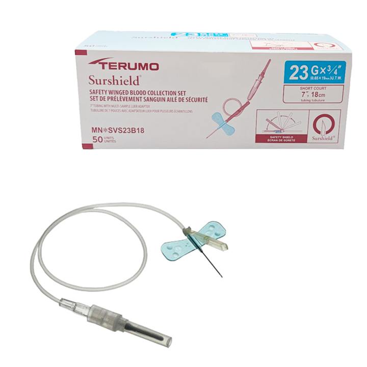 Winged Infusion Collection Terumo™ Surshield™ Safety Winged Blood Collection Set with Luer Adapte ...