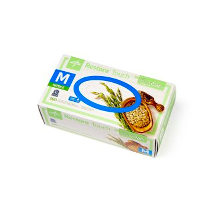 Medline™ Restore Touch Nitrile Powder-Fee Gloves, Oatmeal 300/Box